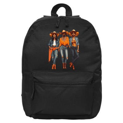 Black Cowgirl Western Rodeo Melanin Black History Texas 16 in Basic Backpack