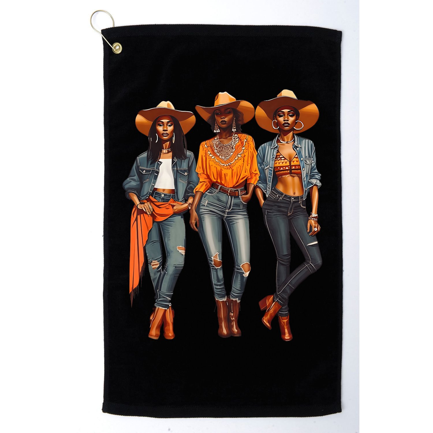 Black Cowgirl Western Rodeo Melanin Black History Texas Golf Towel