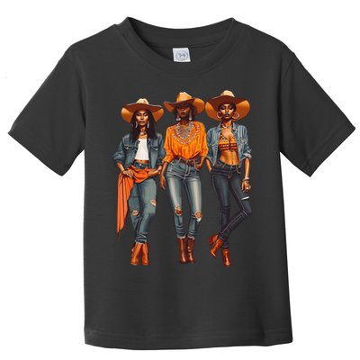 Black Cowgirl Western Rodeo Melanin Black History Texas Toddler T-Shirt