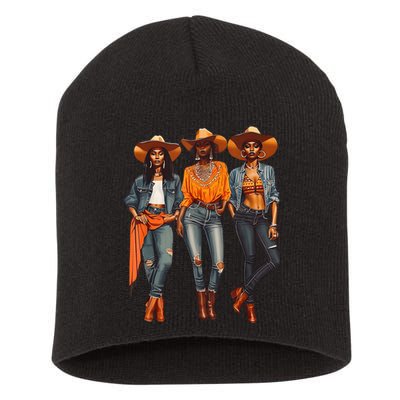 Black Cowgirl Western Rodeo Melanin Black History Texas Short Acrylic Beanie