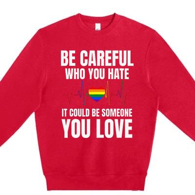 Be Careful Who You Hate It Could Be Someone You Love Premium Crewneck Sweatshirt