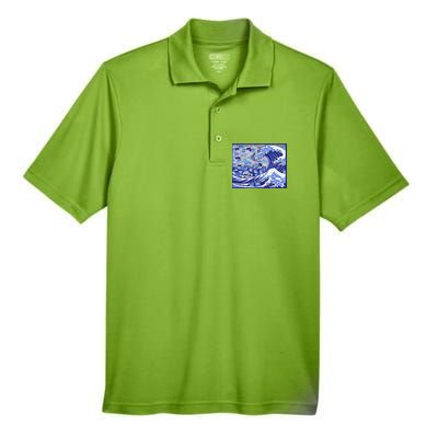 Blue Cats Wave For Kamala Funny Gift Men's Origin Performance Pique Polo