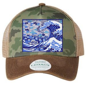 Blue Cats Wave For Kamala Funny Gift Legacy Tie Dye Trucker Hat