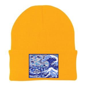 Blue Cats Wave For Kamala Funny Gift Knit Cap Winter Beanie