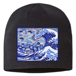 Blue Cats Wave For Kamala Funny Gift Sustainable Beanie