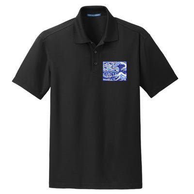 Blue Cats Wave For Kamala Funny Gift Dry Zone Grid Polo