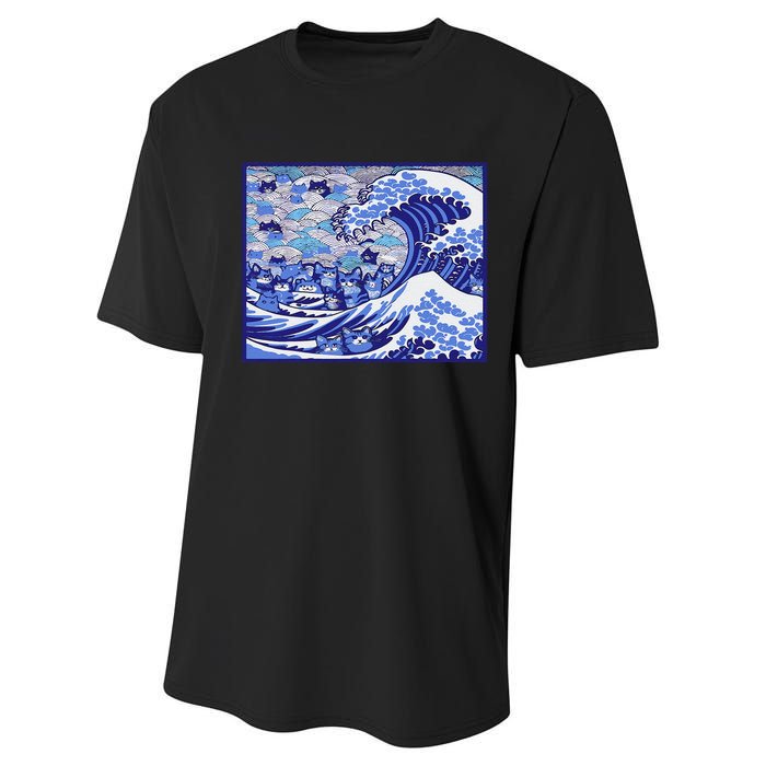 Blue Cats Wave For Kamala Funny Gift Performance Sprint T-Shirt