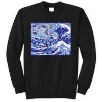 Blue Cats Wave For Kamala Funny Gift Tall Sweatshirt