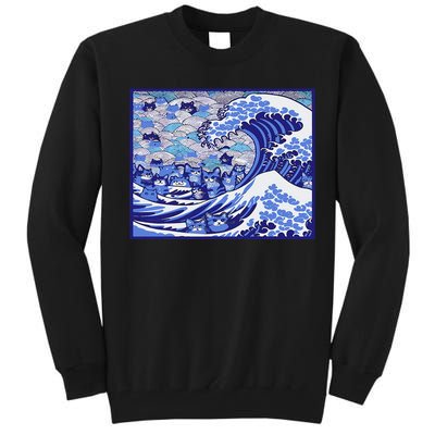 Blue Cats Wave For Kamala Funny Gift Tall Sweatshirt