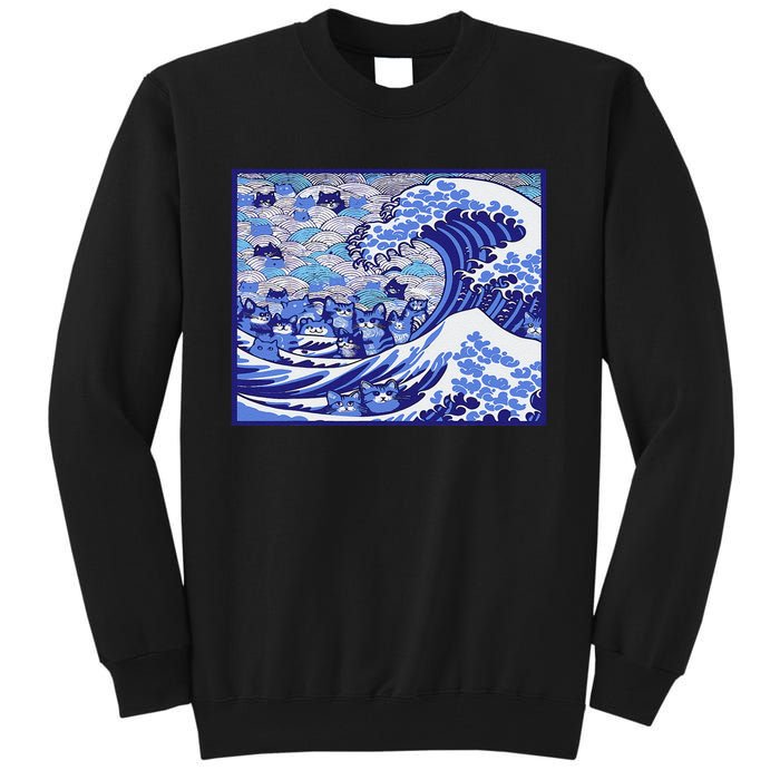 Blue Cats Wave For Kamala Funny Gift Tall Sweatshirt