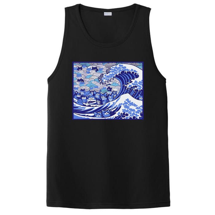 Blue Cats Wave For Kamala Funny Gift PosiCharge Competitor Tank