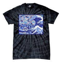 Blue Cats Wave For Kamala Funny Gift Tie-Dye T-Shirt