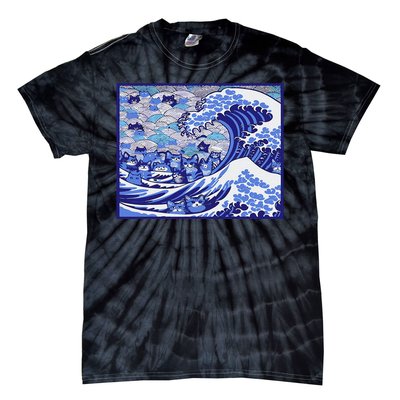 Blue Cats Wave For Kamala Funny Gift Tie-Dye T-Shirt