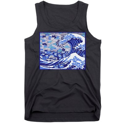 Blue Cats Wave For Kamala Funny Gift Tank Top