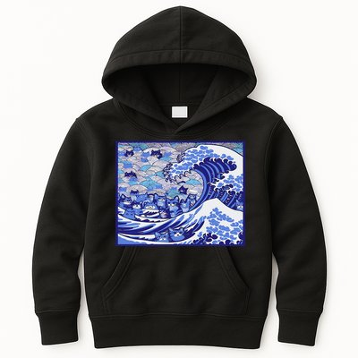 Blue Cats Wave For Kamala Funny Gift Kids Hoodie