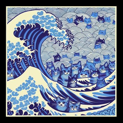 Blue Cats Wave For Kamala Funny Cat Lady T-Shirt