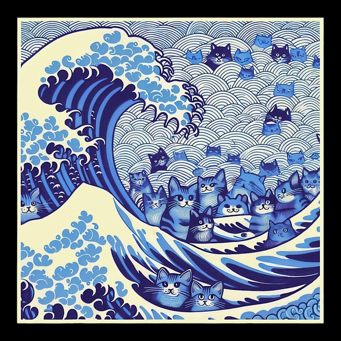 Blue Cats Wave For Kamala Funny Cat Lady Sustainable Bucket Hat