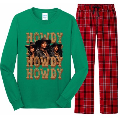 Black Cowgirls Western Rodeo Melanin Black History Howdy Long Sleeve Pajama Set