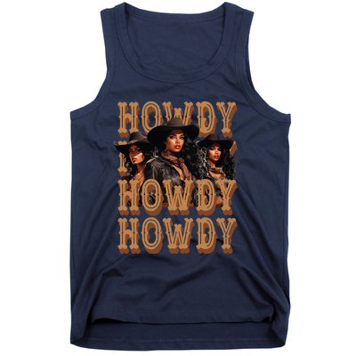 Black Cowgirls Western Rodeo Melanin Black History Howdy Tank Top