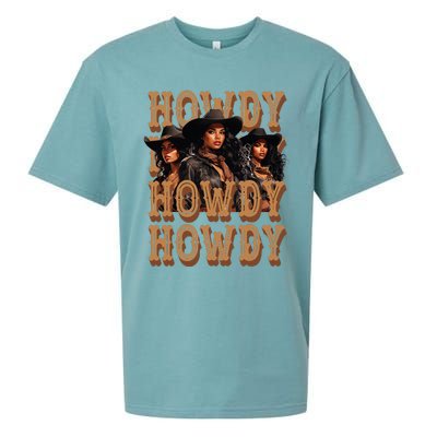 Black Cowgirls Western Rodeo Melanin Black History Howdy Sueded Cloud Jersey T-Shirt