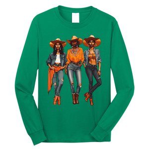 Black Cowgirl Western Rodeo Melanin Black History Texas Long Sleeve Shirt