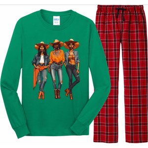 Black Cowgirl Western Rodeo Melanin Black History Texas Long Sleeve Pajama Set