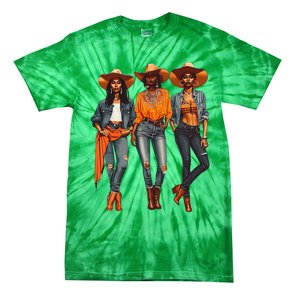 Black Cowgirl Western Rodeo Melanin Black History Texas Tie-Dye T-Shirt