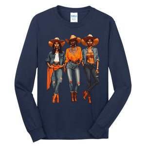 Black Cowgirl Western Rodeo Melanin Black History Texas Tall Long Sleeve T-Shirt