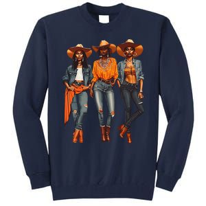 Black Cowgirl Western Rodeo Melanin Black History Texas Tall Sweatshirt