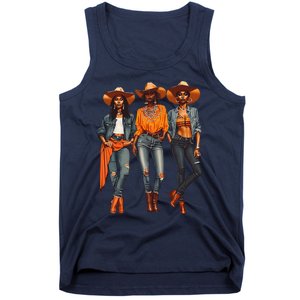 Black Cowgirl Western Rodeo Melanin Black History Texas Tank Top