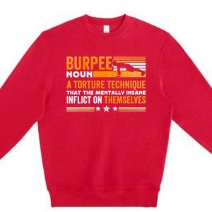 Burpee Calisthenics Workout Gift Premium Crewneck Sweatshirt