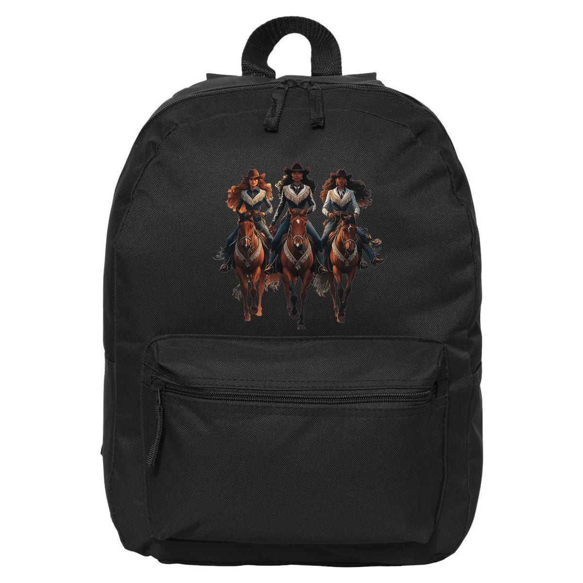 Black Cowgirl Western Rodeo Melanin Black History Texas 16 in Basic Backpack