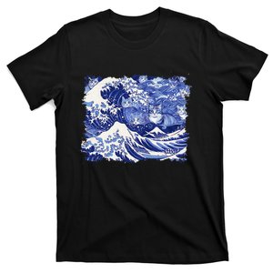 Blue Cats Wave For Kamala Funny Cat Lovers Kamala Harris T-Shirt