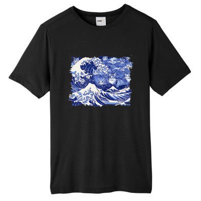 Blue Cats Wave For Kamala Funny Cat Lovers Kamala Harris Tall Fusion ChromaSoft Performance T-Shirt