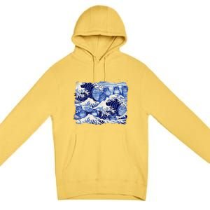 Blue Cats Wave For Kamala Funny Cat Owners Kamala Harris Premium Pullover Hoodie