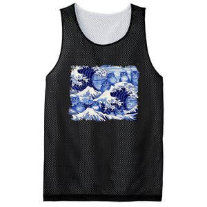 Blue Cats Wave For Kamala Funny Cat Owners Kamala Harris Mesh Reversible Basketball Jersey Tank