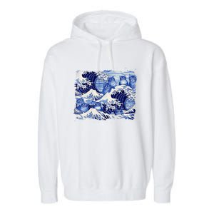 Blue Cats Wave For Kamala Funny Cat Owners Kamala Harris Garment-Dyed Fleece Hoodie