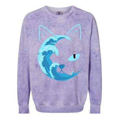 Blue Cats Wave For Kamala Funny Blue Wave Of Cat Ladies Colorblast Crewneck Sweatshirt