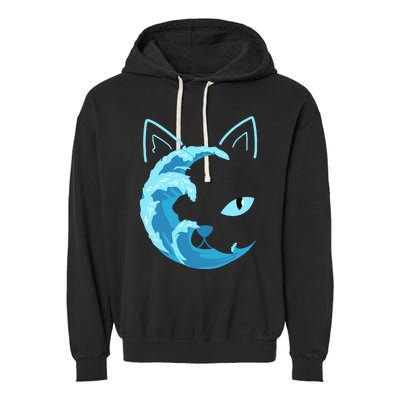 Blue Cats Wave For Kamala Funny Blue Wave Of Cat Ladies Garment-Dyed Fleece Hoodie