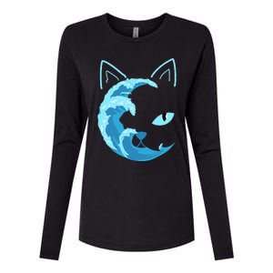 Blue Cats Wave For Kamala Funny Blue Wave Of Cat Ladies Womens Cotton Relaxed Long Sleeve T-Shirt