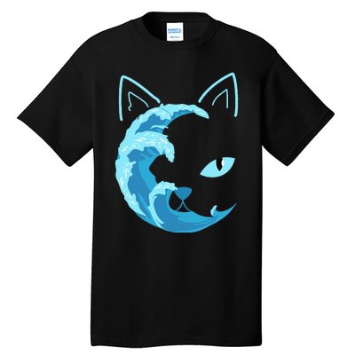 Blue Cats Wave For Kamala Funny Blue Wave Of Cat Ladies Tall T-Shirt