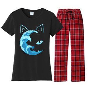 Blue Cats Wave For Kamala Funny Blue Wave Of Cat Ladies Women's Flannel Pajama Set