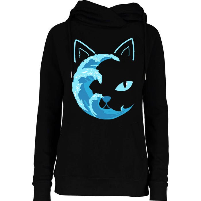 Blue Cats Wave For Kamala Funny Blue Wave Of Cat Ladies Womens Funnel Neck Pullover Hood