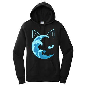 Blue Cats Wave For Kamala Funny Blue Wave Of Cat Ladies Women's Pullover Hoodie