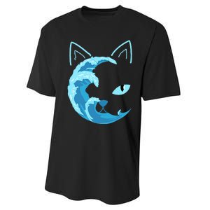 Blue Cats Wave For Kamala Funny Blue Wave Of Cat Ladies Performance Sprint T-Shirt