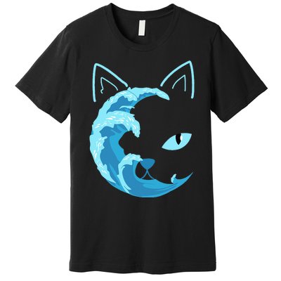 Blue Cats Wave For Kamala Funny Blue Wave Of Cat Ladies Premium T-Shirt