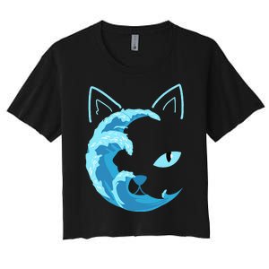 Blue Cats Wave For Kamala Funny Blue Wave Of Cat Ladies Women's Crop Top Tee