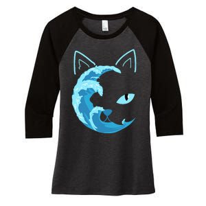 Blue Cats Wave For Kamala Funny Blue Wave Of Cat Ladies Women's Tri-Blend 3/4-Sleeve Raglan Shirt