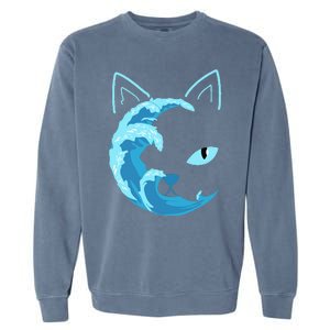 Blue Cats Wave For Kamala Funny Blue Wave Of Cat Ladies Garment-Dyed Sweatshirt