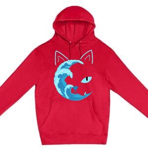 Blue Cats Wave For Kamala Funny Blue Wave Of Cat Ladies Premium Pullover Hoodie